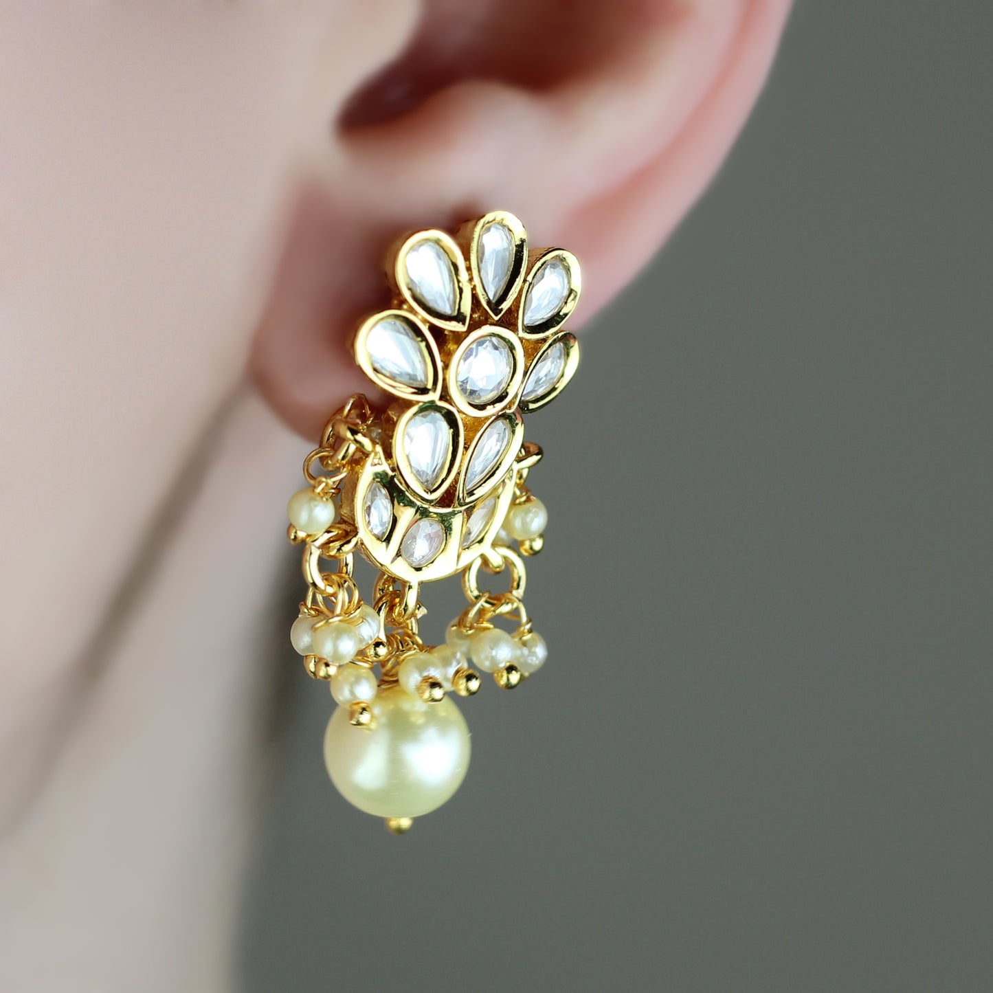 Kundan Pearl Dangle Earring
