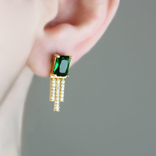 Green Zircon Stud Earring