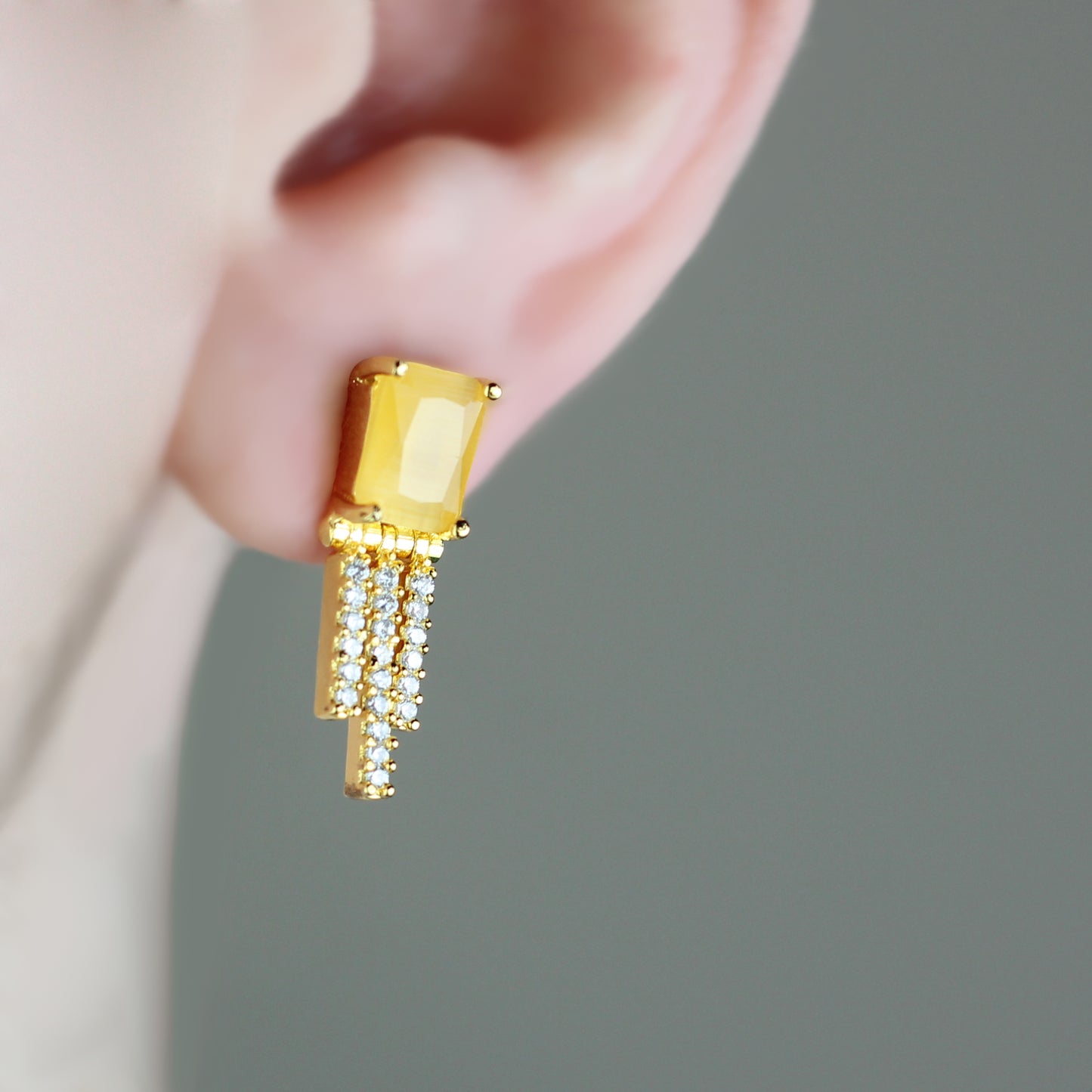 Yellow Zircon Small Stud Earring