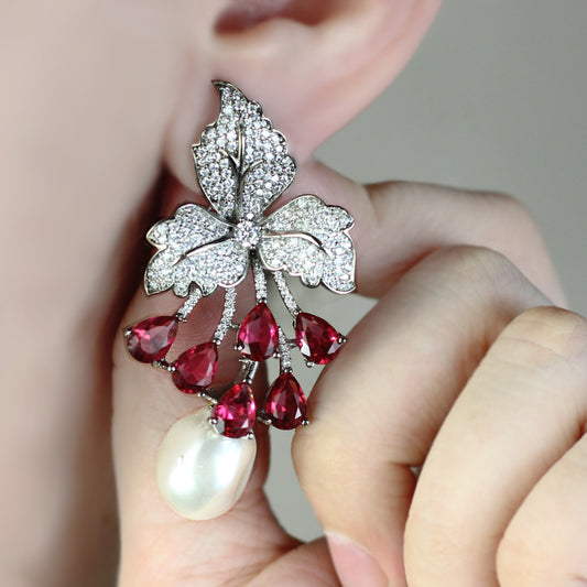 Ruby Statement Drop Earring