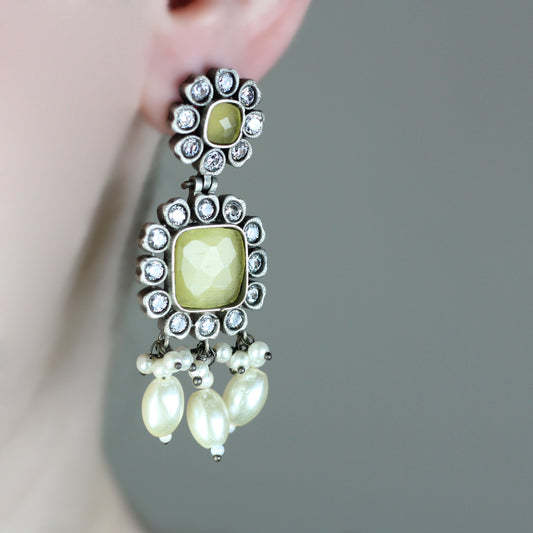 Floral Yellow Drop Earring