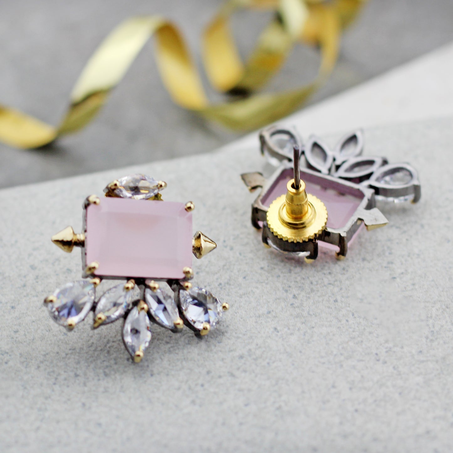 Zircon Pink Designer Earring