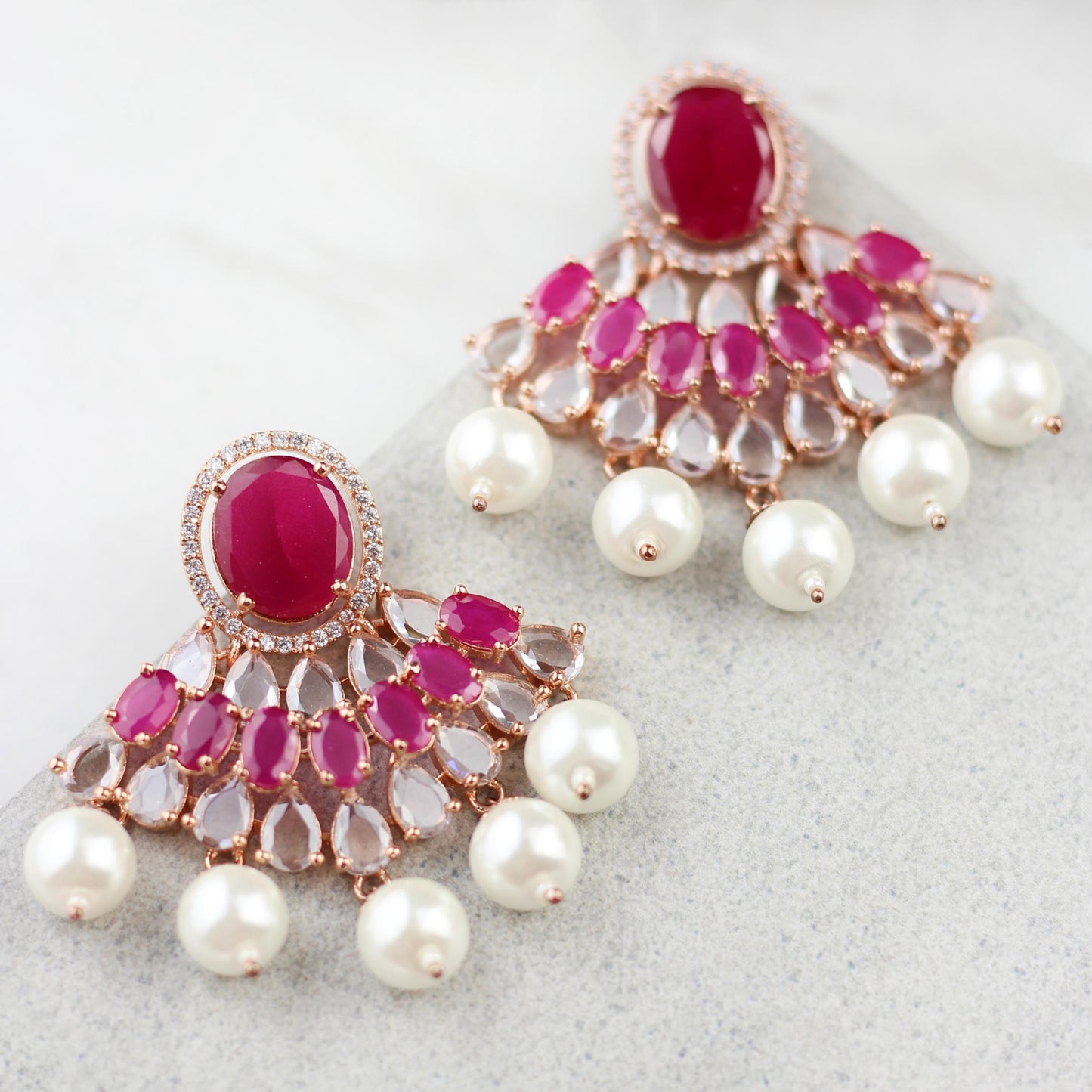 Pink Statement Drop Earring