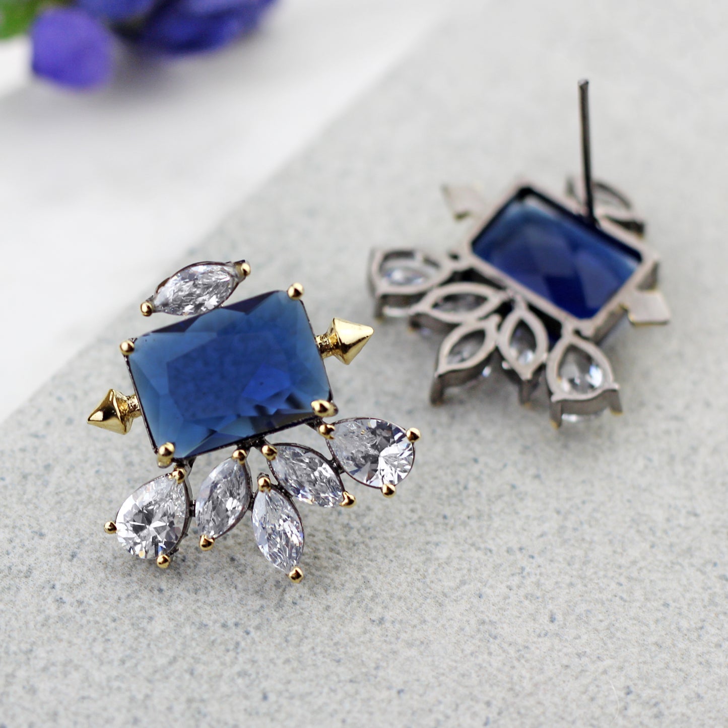 Blue Zircon Designer Earring