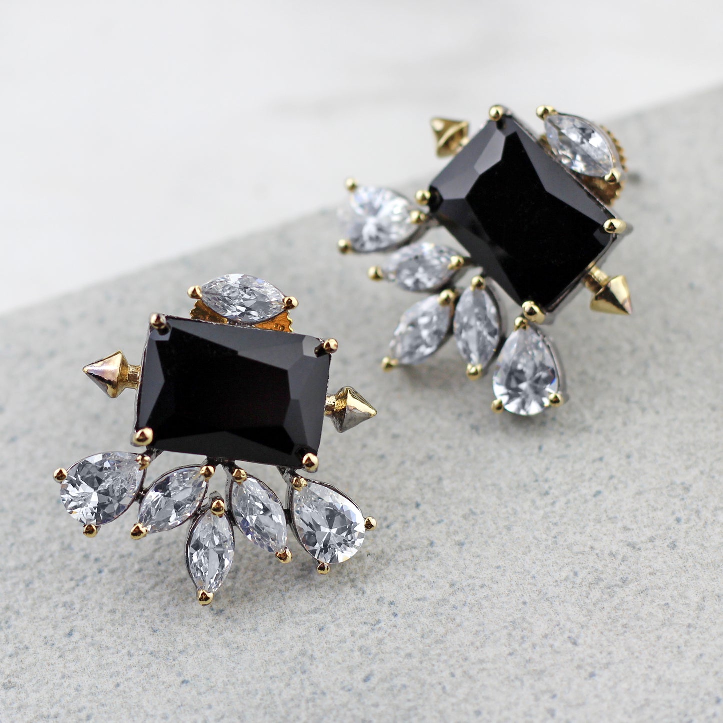 Black Zircon Designer Stud Earring