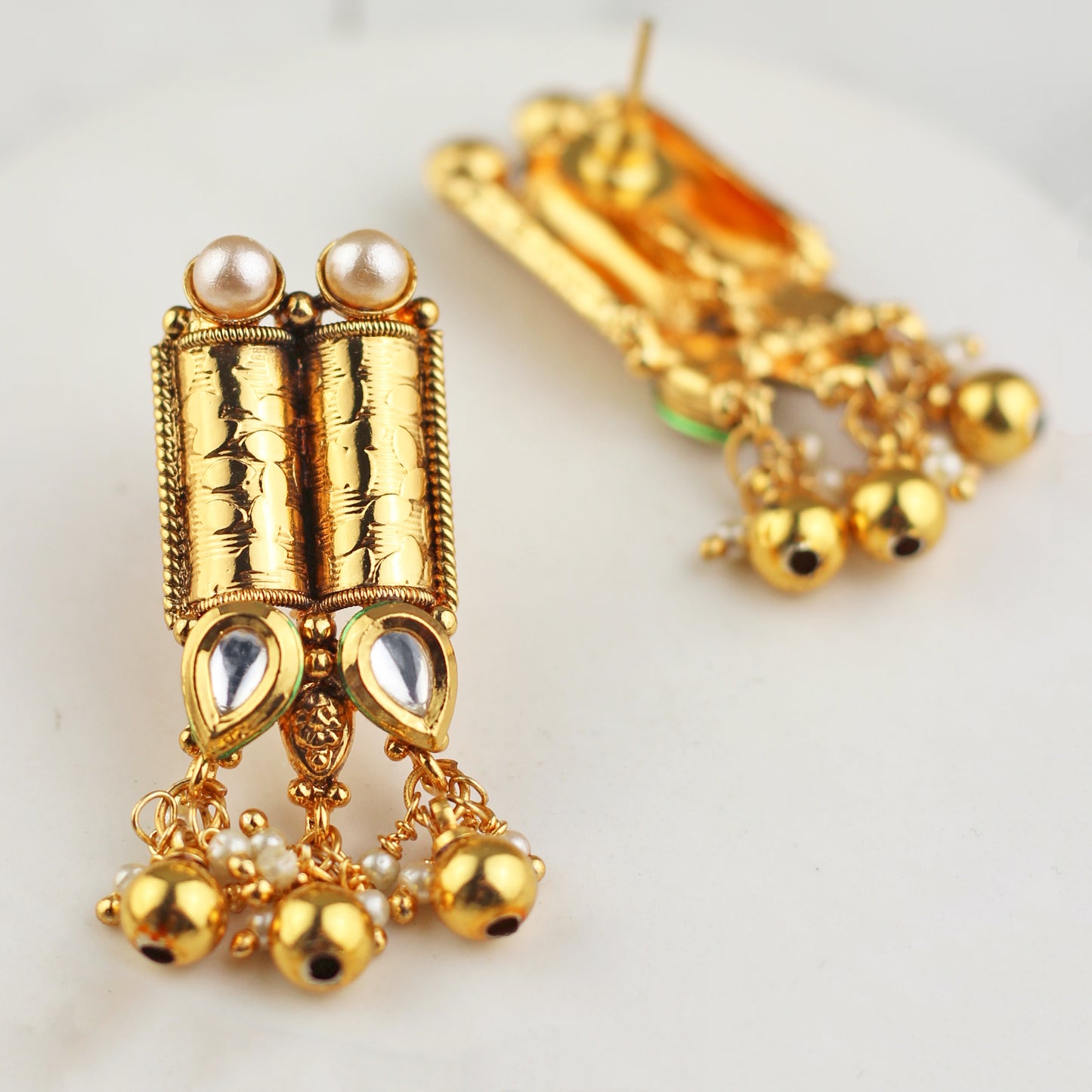 Gold Plated Statement Tribal Earring