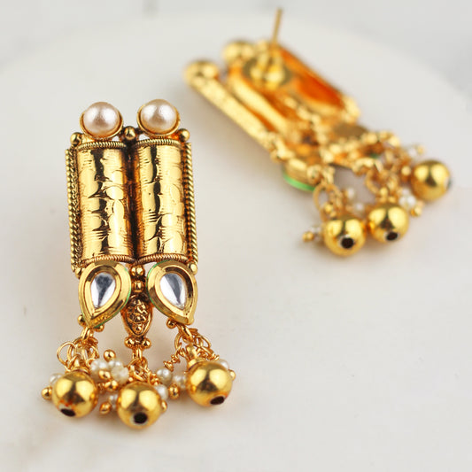 Statement Tribal Gold Earring