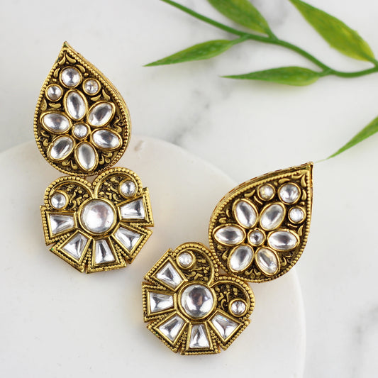 Statement Kundan Drop Earring