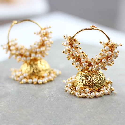 Pearl Cluster Hoop Jhumke