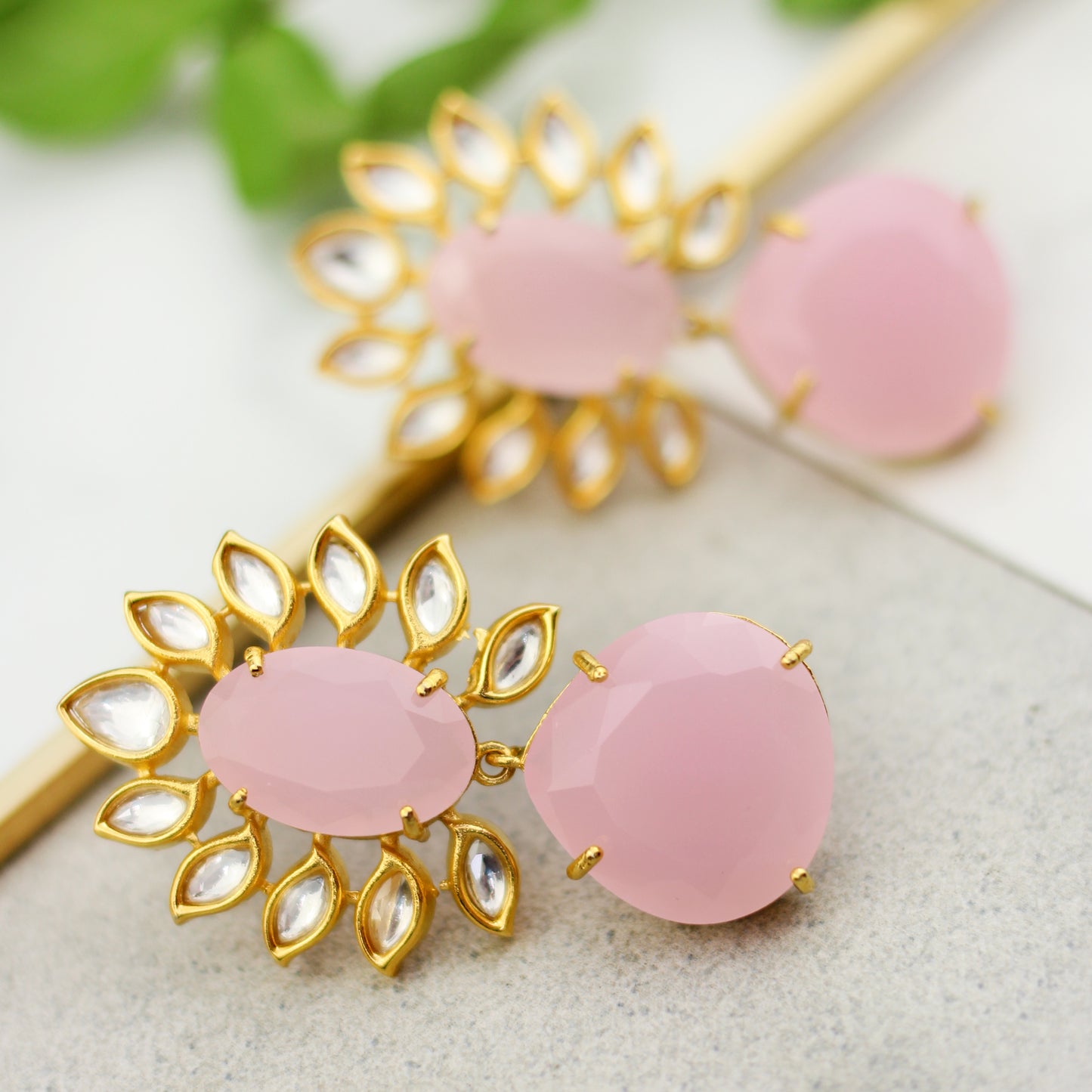 Statement Pink Drop Earring