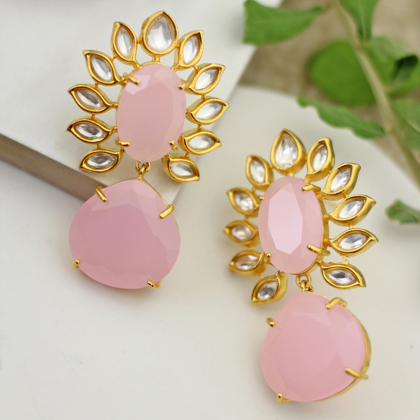 Statement Pink Drop Earring