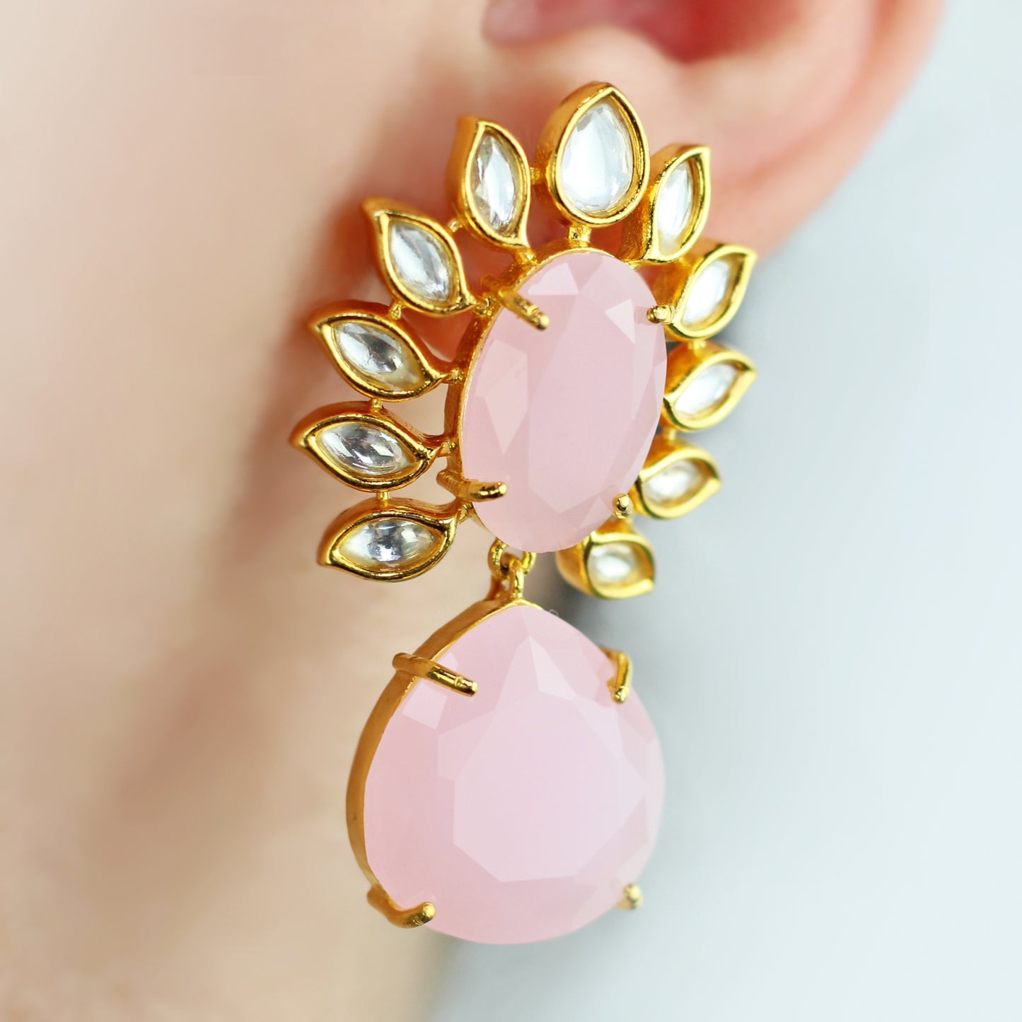 Statement Pink Drop Earring