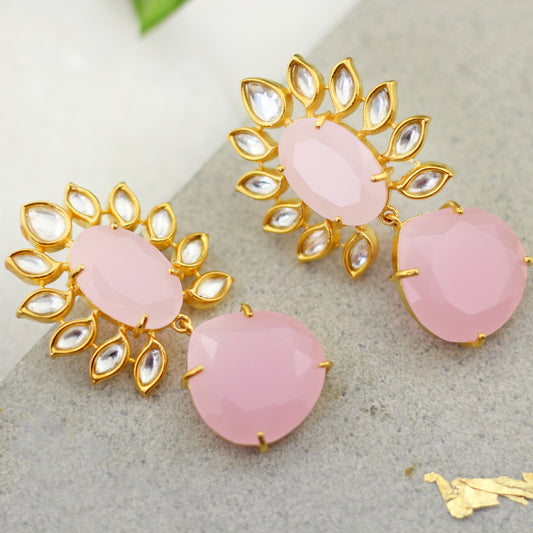 Statement Pink Drop Earring